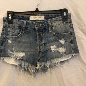 24 Hidden Jeans Women’s Distressed Blue Denim Shorts